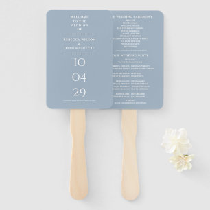 Leque Programa de Casamento Dusty Blue para Data Especia