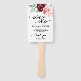 Leque Programa de Casamento Elegante Agradecimento Flora