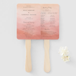 Leque Programa de Casamento Elegante Aquarela Pôr do Sol