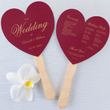 Programa de Casamento Elegante Coração Bordeaux Le