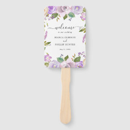Leque Programa de Casamento Elegante Floral de Lilac Wat