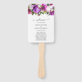 Leque Programa de Casamento Elegante Floral Roxo Vibrant