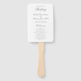 Leque Programa de Casamento Elegante Formal das Cinzas T