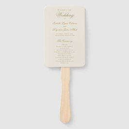 Leque Programa de Casamento Elegante Formal de Marfim Tr