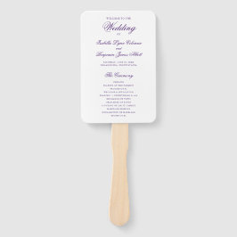 Leque Programa de Casamento Elegante Formal de Roxo Trad