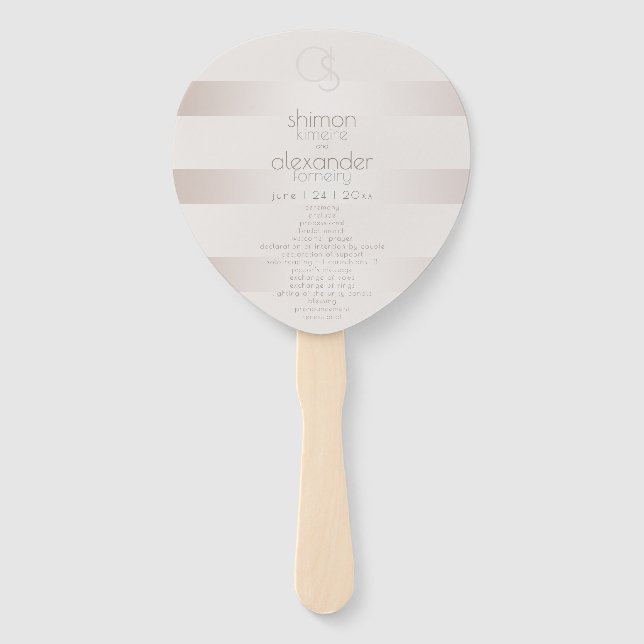 Leque Programa de Casamento - Elegante Modern Blush Pear (Frente)