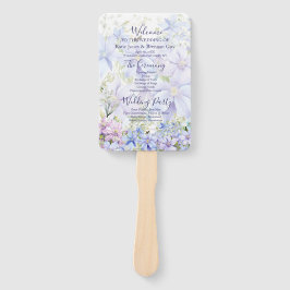 Leque Programa de Casamento Elegante Periwinkle Clematis