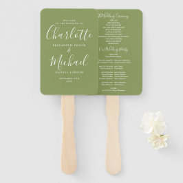 Leque Programa de Casamento em Caligrafia de Assinatura