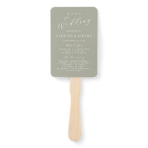 Programa de Casamento em Caligrafia Script Verde S