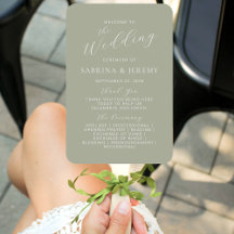 Programa de Casamento em Caligrafia Script Verde S