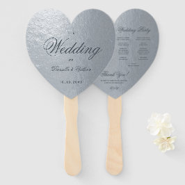 Leque Programa de Casamento em Coração de Caligrafia Cin