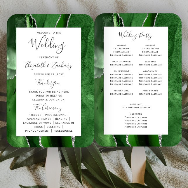 Leque Programa de Casamento em Hunter Green com Ágata Pr (Criador carregado)