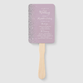 Leque Programa de Casamento em Lilás Roxo Púrpura com Br