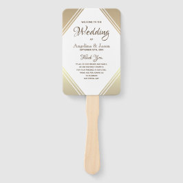 Leque Programa de Casamento em Ouro Elegante