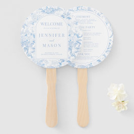 Leque Programa de Casamento em Porcelana Blue Chinoiseri