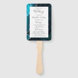 Leque Programa de Casamento em Teal Silver Agate