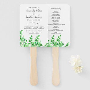 Leque Programa de Casamento em Verde