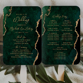 Leque Programa de Casamento Emerald Green Gold Ágata Scr