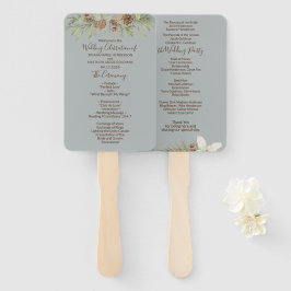 Leque Programa de Casamento Escrito Elegante Cinza de In