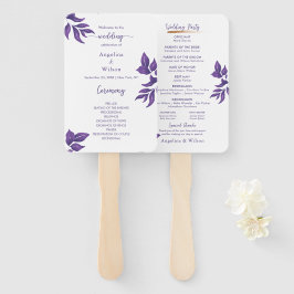 Leque Programa de Casamento Eucalyptus Elegante Roxo Sim
