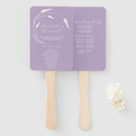 Leque Programa de Casamento Fan Lavanda Line Art