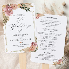 Leque Programa de Casamento Floral Boho