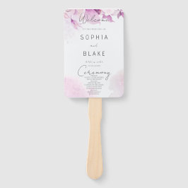 Leque Programa de Casamento Floral Boho Moderno Rosa Sua