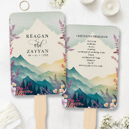 Leque Programa de Casamento Floral das Montanhas da Prim