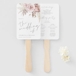 Leque Programa de Casamento Floral de Blush Gorgeous