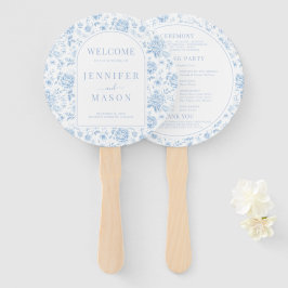 Leque Programa de Casamento Floral de Porcelain Chinoise