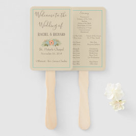 Leque Programa de Casamento Floral de Praia Tropical