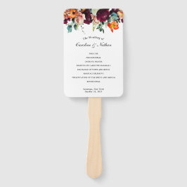 Leque Programa de Casamento Floral de Queda Fresca