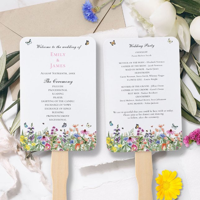 Leque Programa de Casamento Floral de Wildflower (Criador carregado)