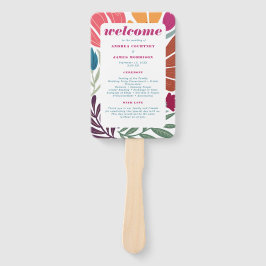 Leque Programa de Casamento Floral do Abstrato Retro Mix