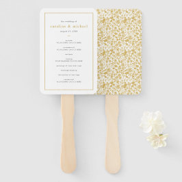 Leque Programa de Casamento Floral do Ouro Chic Ditzy