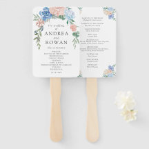Programa de Casamento Floral Dusty Blue e Pink Fa