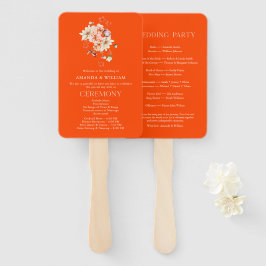 Leque Programa de Casamento Floral Elegante