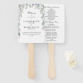 Leque Programa de Casamento Floral Elegante