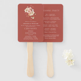 Leque Programa de Casamento Floral Elegante