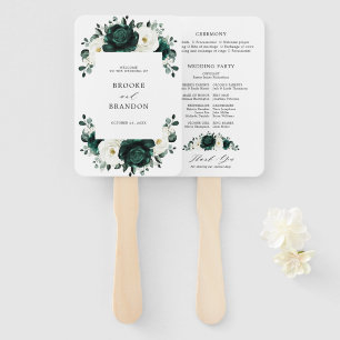 Leque Programa de Casamento Floral Eucalyptus Emerald Gr