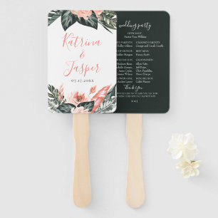 Leque Programa de Casamento Floral Moderno de Tropics Co