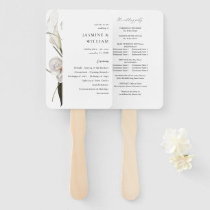 Leque Programa de Casamento Floral Negro e Branco 2