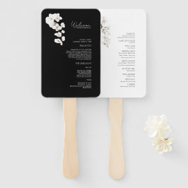 Leque Programa de Casamento Floral para Orquídeas Branca