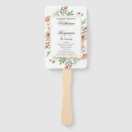 Leque Programa de Casamento Floral Pêssego