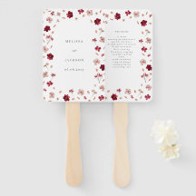 Programa de Casamento floral Rosa Vermelho e Creme