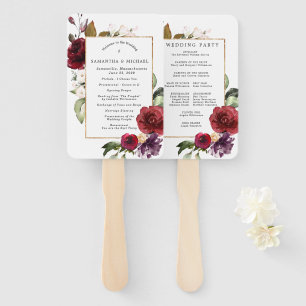 Leque Programa de Casamento Floral Vermelho da Rússia
