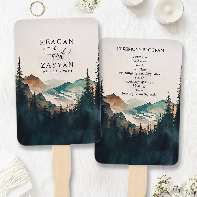 Leque Programa de Casamento Floresta de Pinheiros Montan (Criador carregado)