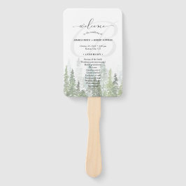 Leque Programa de Casamento Florestal de Pine Woods de W