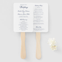 Leque Programa de Casamento Formal Azul Marinho Tradicio