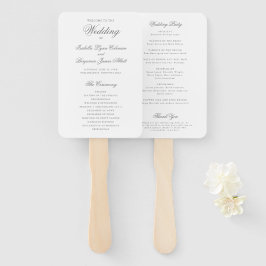 Leque Programa de Casamento Formal Cinza Tradicional Ele